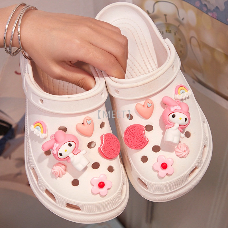 [MEET] Phụ Kiện Khóa Cài Giày Crocs DIY Hình Hoa Hoạt Hình Trang Trí Hoa croc Jobz charm-Sanrio