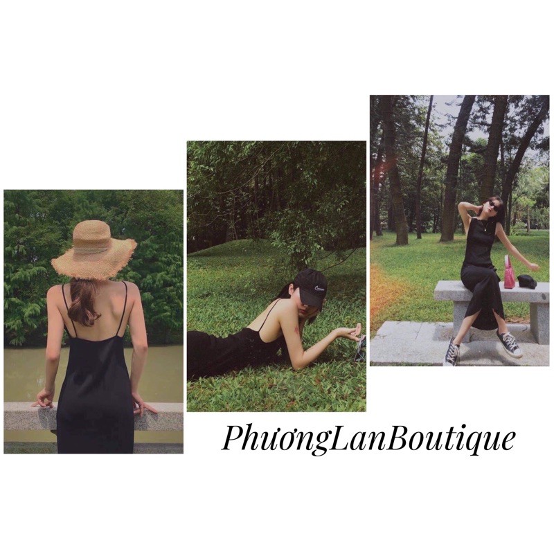 Đầm nữ 🌸 FREESHIP 🌸  Váy 2 dây maxi cotton hở lưng dáng xuông siêu sang chảnh