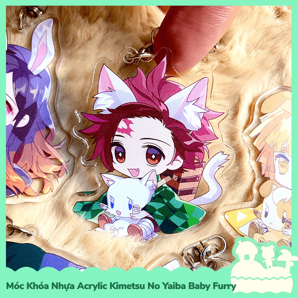 [Sẵn VN - NowShip] Móc Khóa Keychain Acrylic Nhựa Trong Anime Manga Kimetsu No Yaiba Demon Slayer Baby Furry