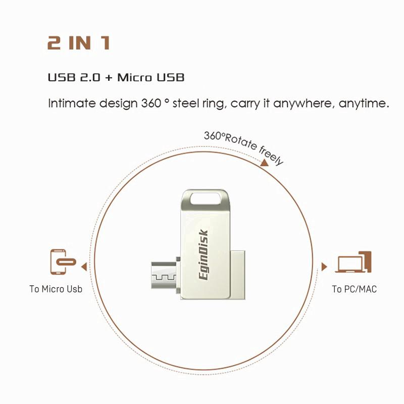Otg Usb Flash Drive For Android Phone / PC 32GB Dual Drive (No Support TYPE C)