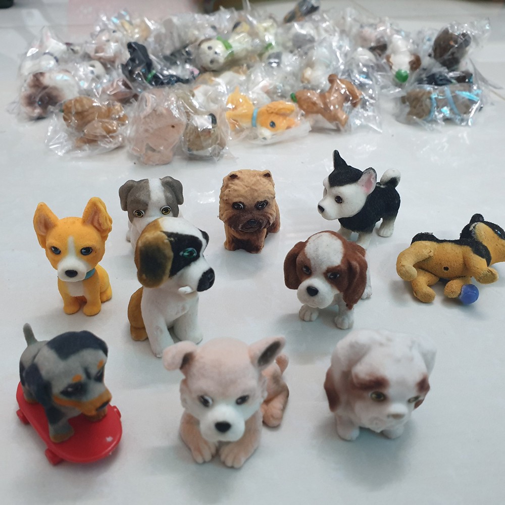 Bộ sưu tập mô hình 10 chú chó vui nhộn mini nhiều màu sắc dễ thương cho bạn trưng bày, trang trí tiểu cảnh