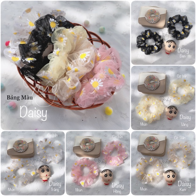 COD Scrunchies Hoa Cúc hàng in đẹp !