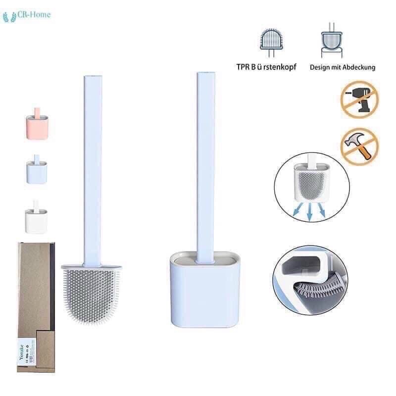 Cọ Bồn Cầu Toilet Nhà Vệ Sinh Cao Cấp⚡𝑭𝑹𝑬𝑬 𝑺𝑯𝑰𝑷⚡ Kèm Giá Cắm Chổi Silicon