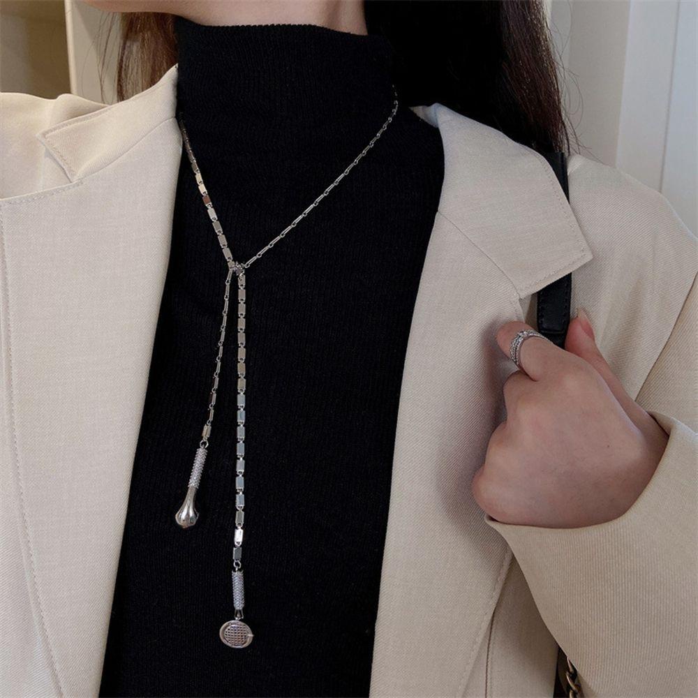 Vòng cổ Dài Mặt Tai Nghe 2Lip Không Đối Xứng Phong Cách Cổ Điển Cho Nữ|Vòng cổ Thời Trang Cá Tính Trẻ Trung Cho Nam