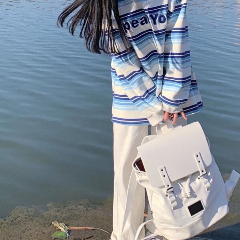 COZOK Áo sweater tay dài dáng rộng phong cách thời trang hàn quốc