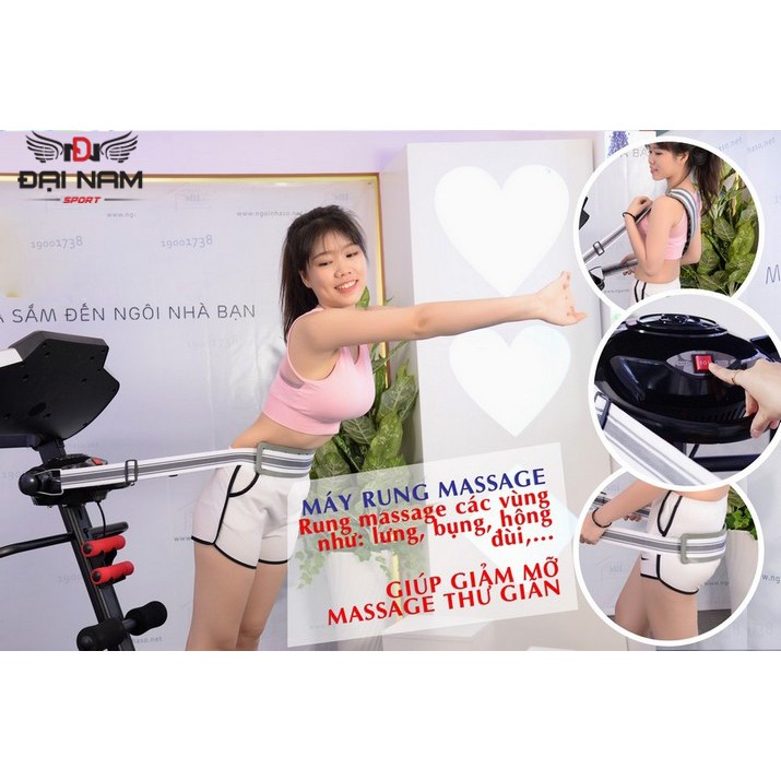 Máy chạy bộ điện gia đinh đa năng Ganas T500 + Tặng đầu máy massage rung