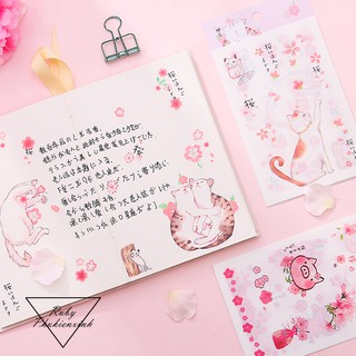 Set 6 tấm washi sticker giấy nhiều hình cute- stk20