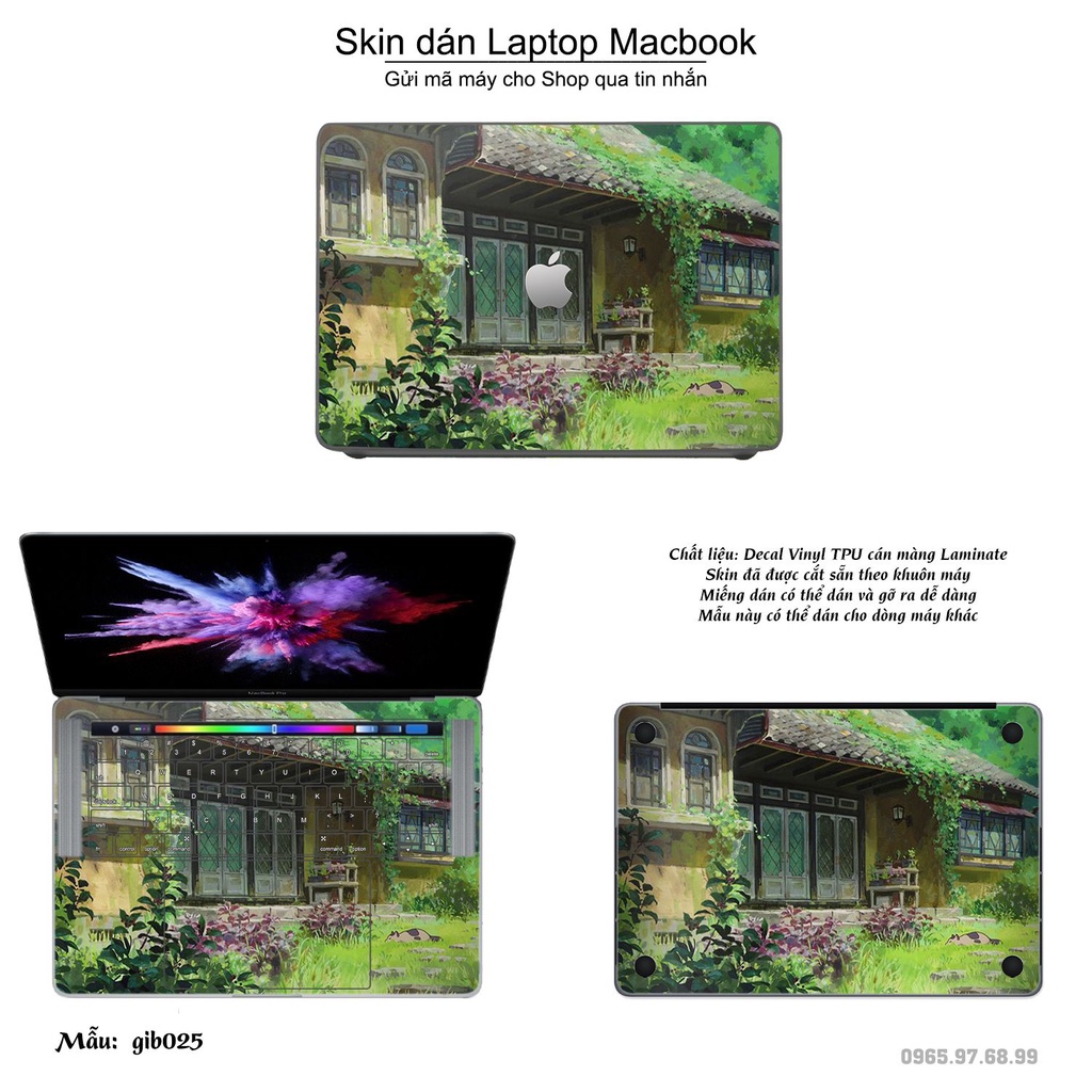 Skin dán Macbook mẫu Ghibli anime (đã cắt sẵn, inbox mã máy cho shop)