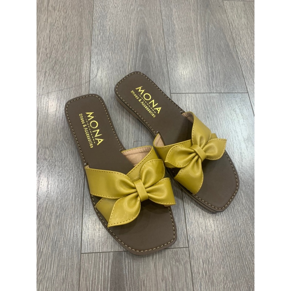 Dép nơ MONA quai chéo da lì cực xinh- X092