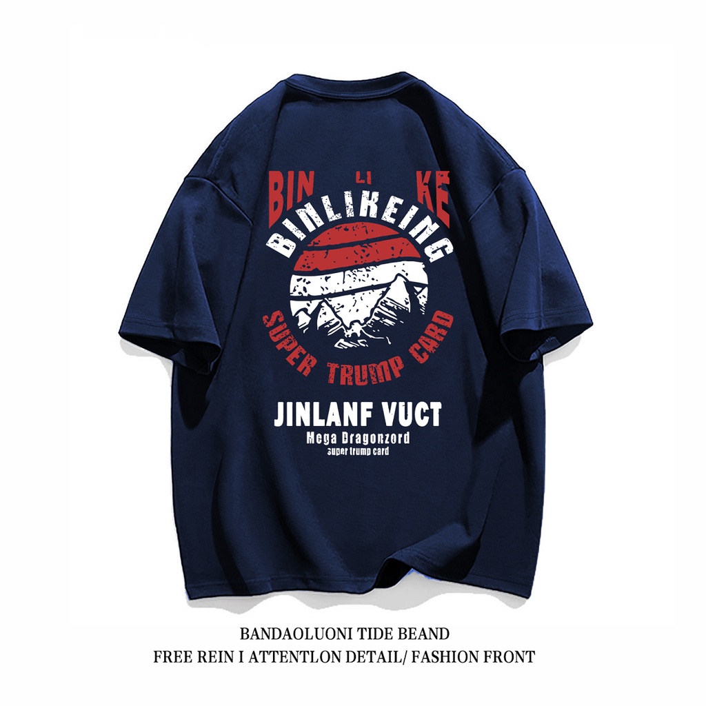 Áo Thun Cotton Tay Ngắn Dáng Rộng In Chữ Phong Cách Retro Mỹ Dành Cho Cặp Đôi