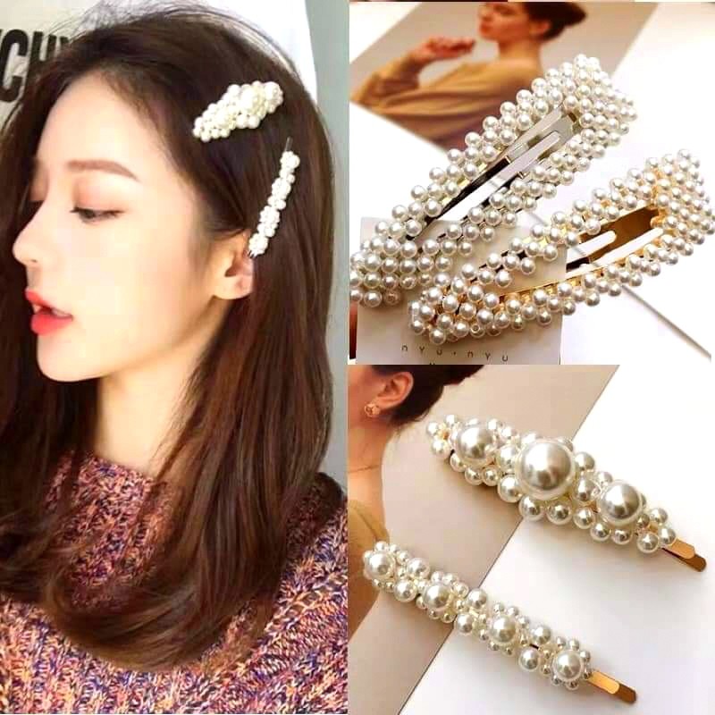 Set 4 Kẹp Tóc Ngọc Trai Nhân Tạo Siêu Sang Chảnh Cho Các Nàng Điệu - phụ kiện làm tóc dạ tiệc cô dâu
