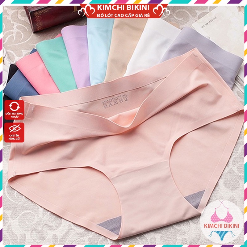 Quần nhỏ nữ đúc su thun lạnh không đường may cao cấp đáy cotton kháng khuẩn mềm mại màu dễ thương KIMCHIBIKINI QL025