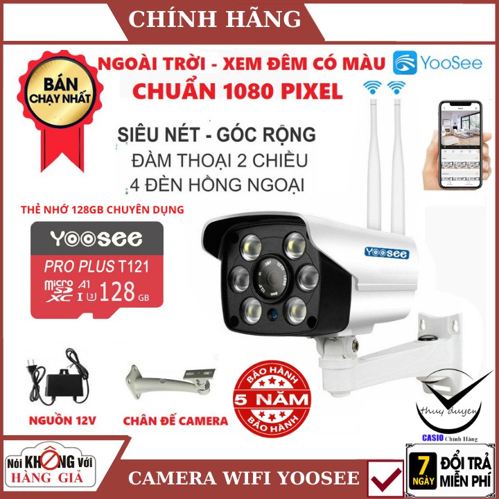 Camera Wifi Ngoài Trời Yoosee ZQ26 6 mắt 2 râu , Xem đêm có màu, cảm biến chuyển động,đàm thoại 2 chiều, chống nước IP67