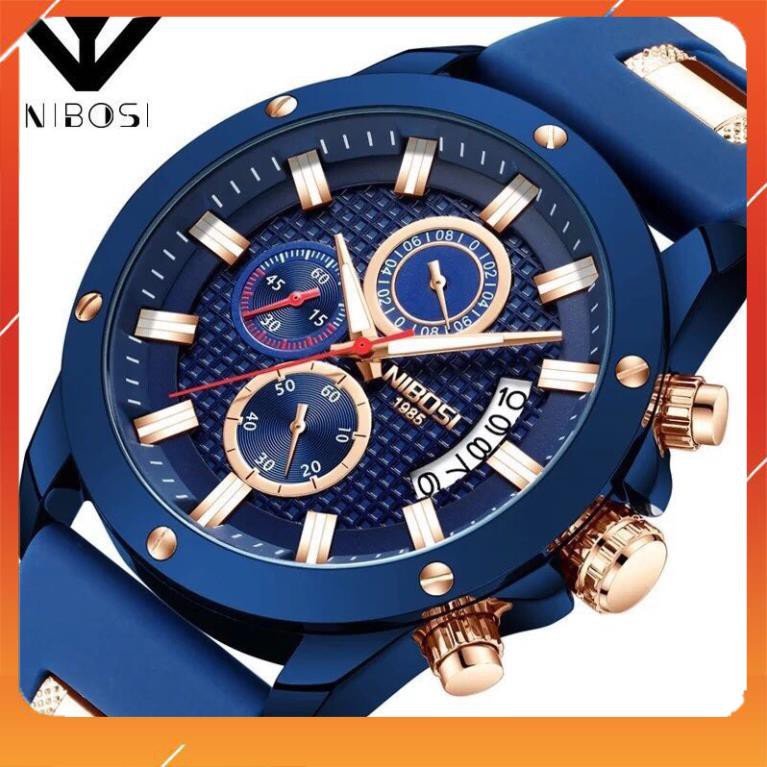 ĐỒNG HỒ NAM NIBOSI CHÍNH HÃNG DÂY SU CỰC BỀN CHẠY FULL 6 KIM THỂ THAO