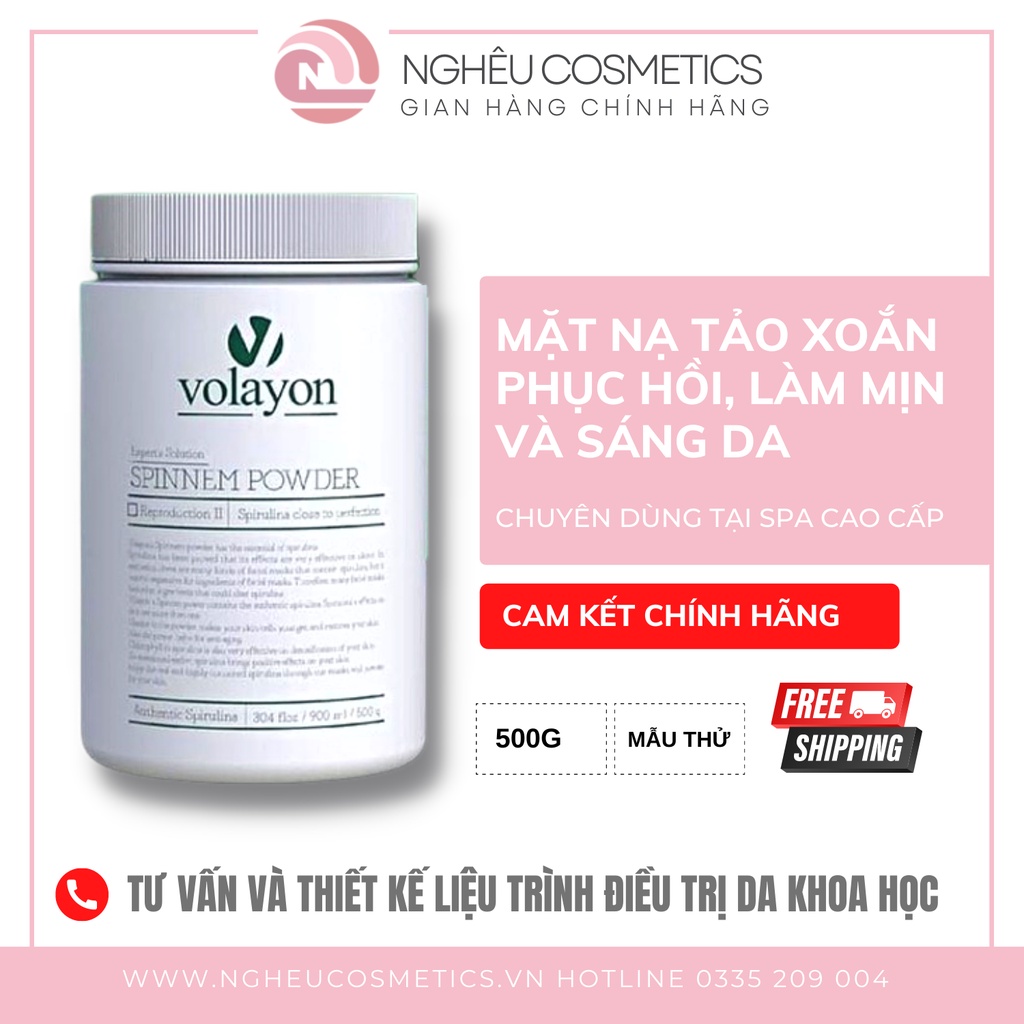 Mặt Nạ Tảo Xoắn Volayon Phục Hồi Căng Bóng Da 500ML