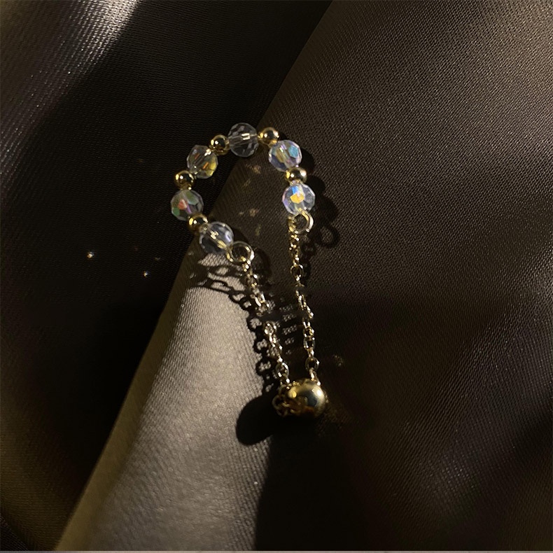 Bông tai dạng chuỗi hạt pha lê không xỏ lỗ duyên dáng sành điệu