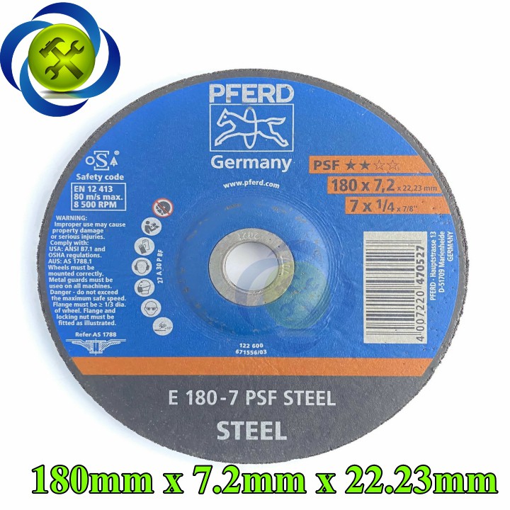 Đá mài 180mm PFERD GERMANY 180mm x 7.2mm x 22.23mm 4007220470527