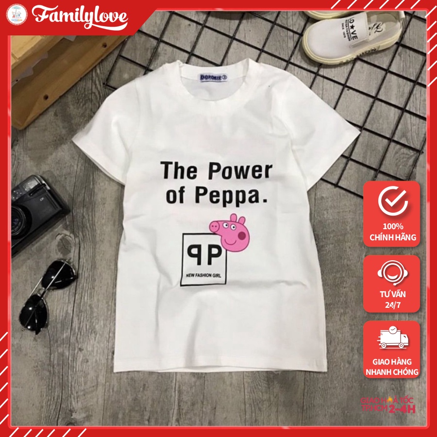 Áo thun phông nam nữ form rộng Familylove - Mẫu áo Unisex Heo Peppa chất Cotton 100% cao cấp