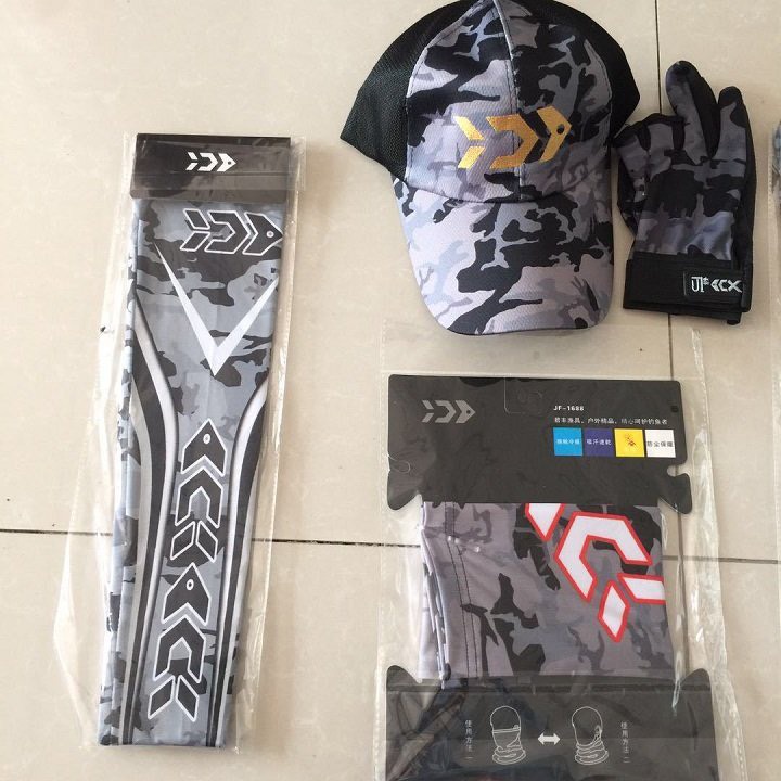 Combo Mũ Câu Cá + Găng Tay + Quấn Cổ + Ống Tay Chống Nắng Thương Hiệu Dawa 4 Món Cao Cấp