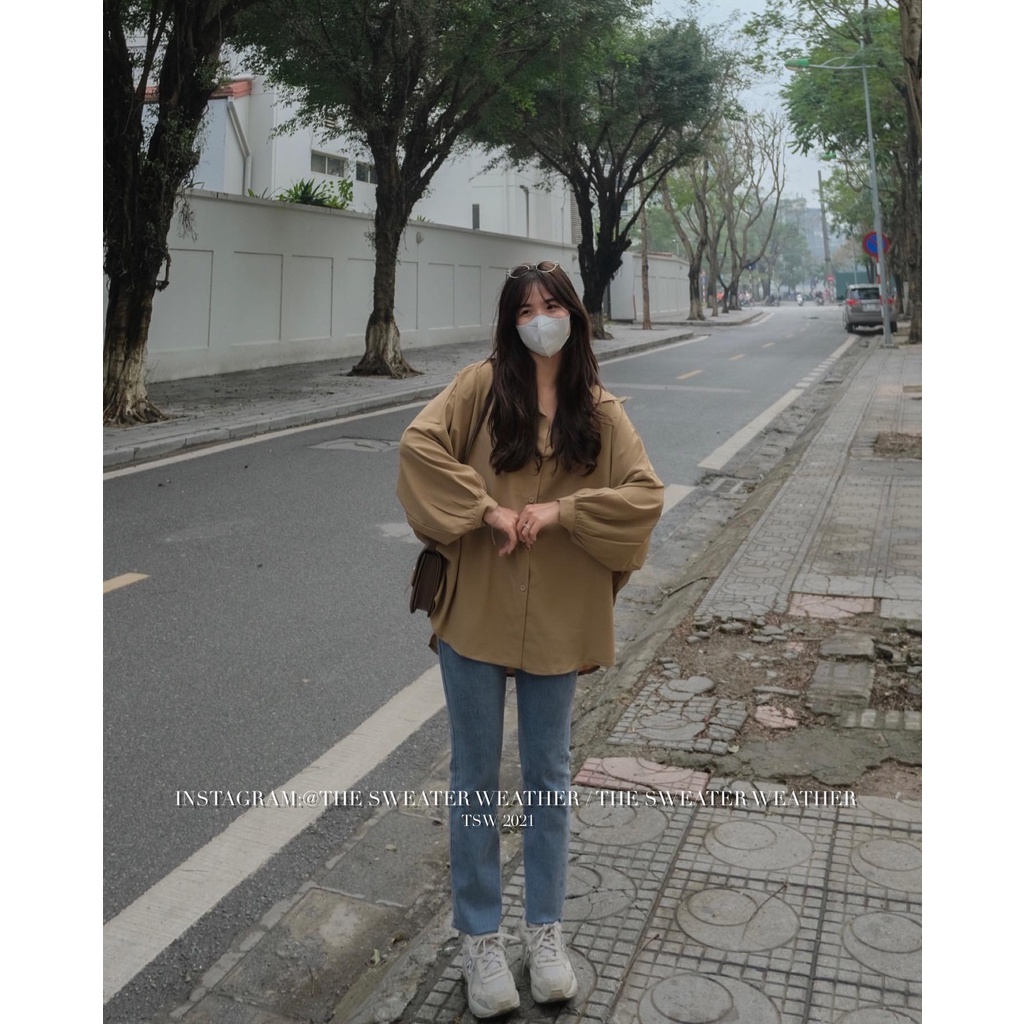 [Mã FAMARAL1 giảm 10K đơn 50K] (Ảnh thật) Áo sơ mi trơn voan trượt tay bồng oversize the.sweaterweather TSW | WebRaoVat - webraovat.net.vn