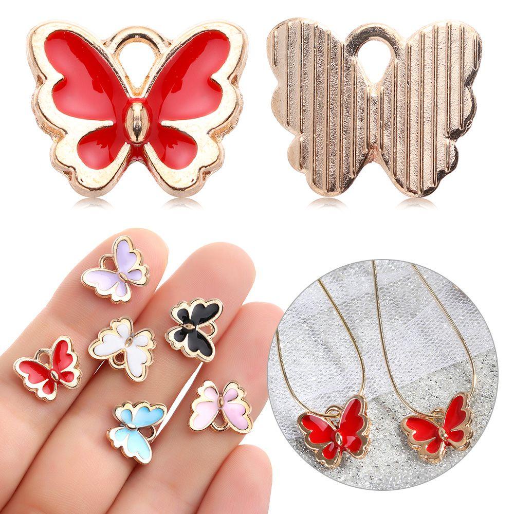 NIUYOU Set 10 Mặt Vòng cổ Hình Bướm Tráng Men