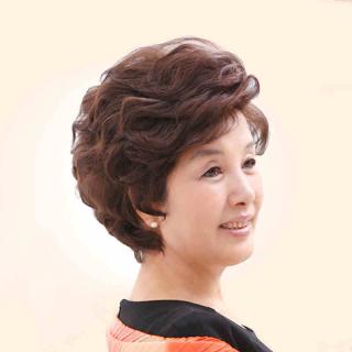 Tính Khí Trung Niên Tóc Thật Tóc Giả Thời Trang Nữ Tóc Xoăn Ngắn Mẹ Tóc Giả
