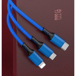 Cáp Sạc Nhanh 3 Đầu Type C Micro