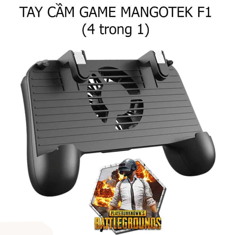 MANGOTEK F1 Tay cầm hỗ trợ chơi game trên điện thoại di động ( 4 trong 1) kèm nút bấm, kiêm sạc dự phòng, đế tản nhiệt