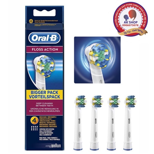 Đầu bàn chải Oral-B ❤FREESHIP ❤ Oral-B,flossaction ,Đầu bàn chải người lớn,bàn chải Oral-B thay thế, bàn chải Oral-B