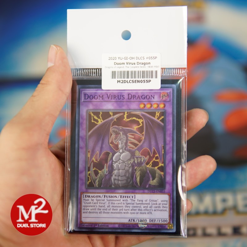Lá bài Yugioh DLCS-EN055P Doom Virus Dragon – Ultra Rare PURPLE - Đóng gói theo tiêu chuẩn M2SCCQ-Lite