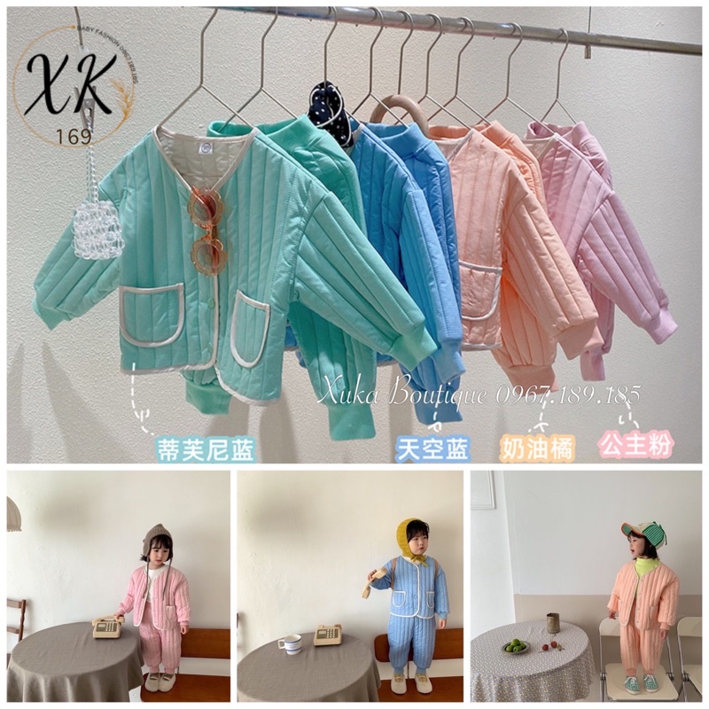 Quần Áo Trẻ Em | Bộ Quần Áo Trần Bông 2 lớp Quảng Châu Cao Cấp Cho Bé 1 - 8 tuổi | Áo Khoác Trần Bông Cho Bé [Ảnh Thật]