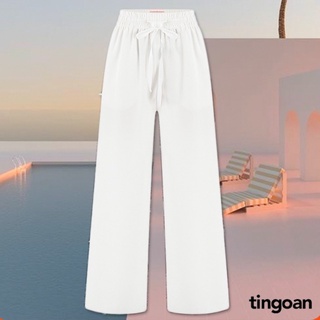 Quần ống xuông chống nhăn chun co dãn trắng tingoan AMBER CULOTTES /WH