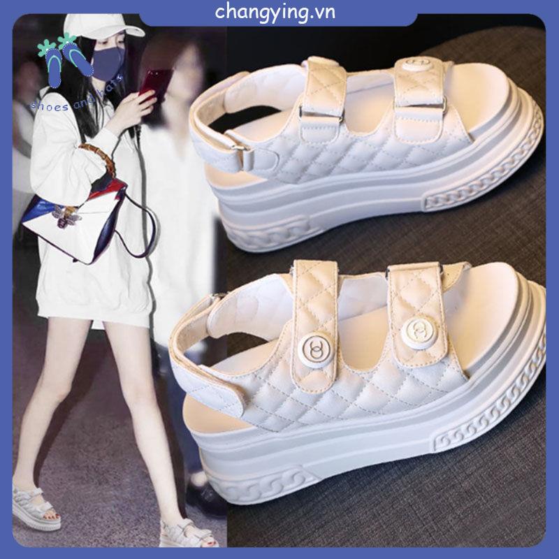 Sandal Cao Gót Màu Đỏ/Đen Thời Trang Mùa Hè