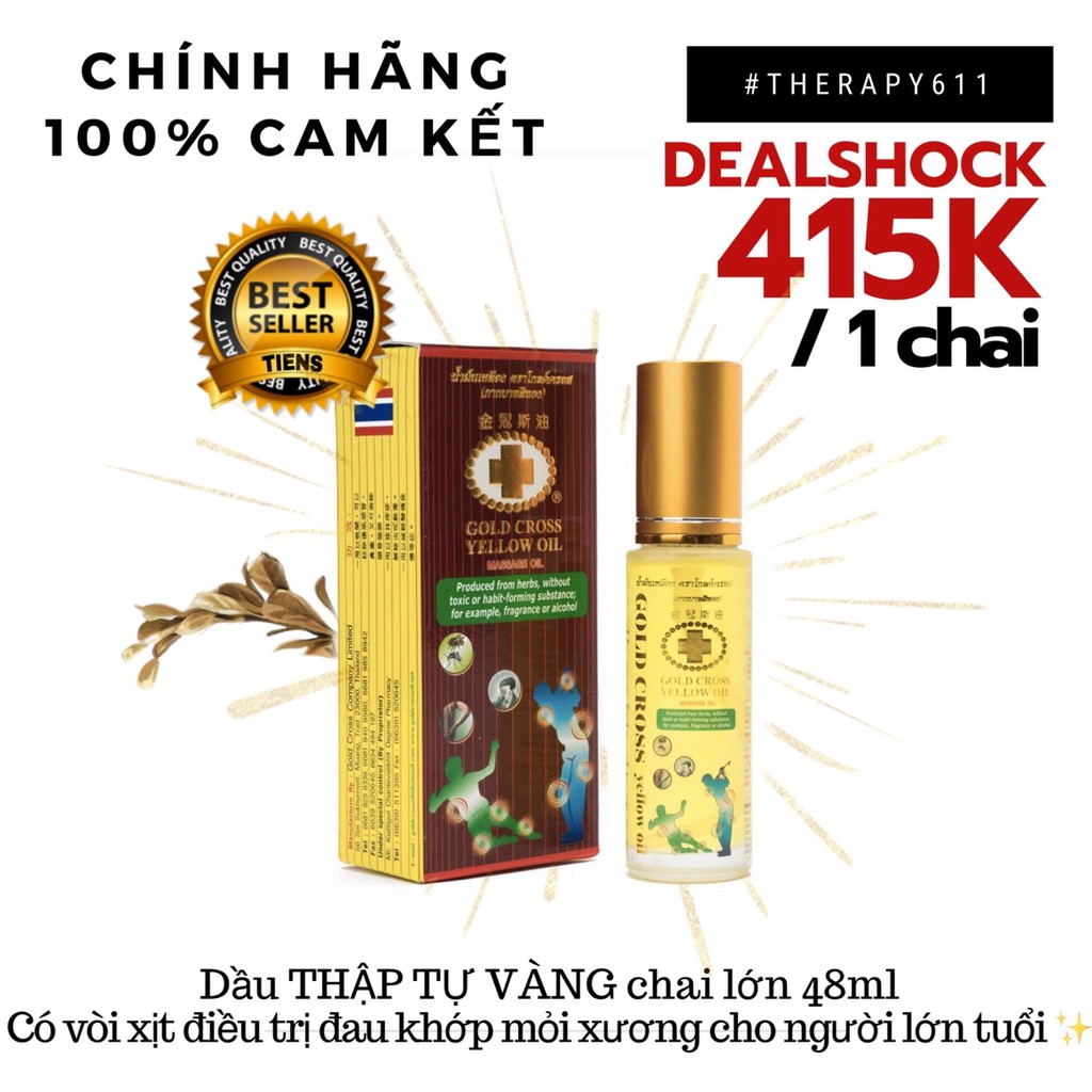 Dầu THẬP TỰ VÀNG Thái Lan 48ML ( CÓ ĐẦU XỊT )