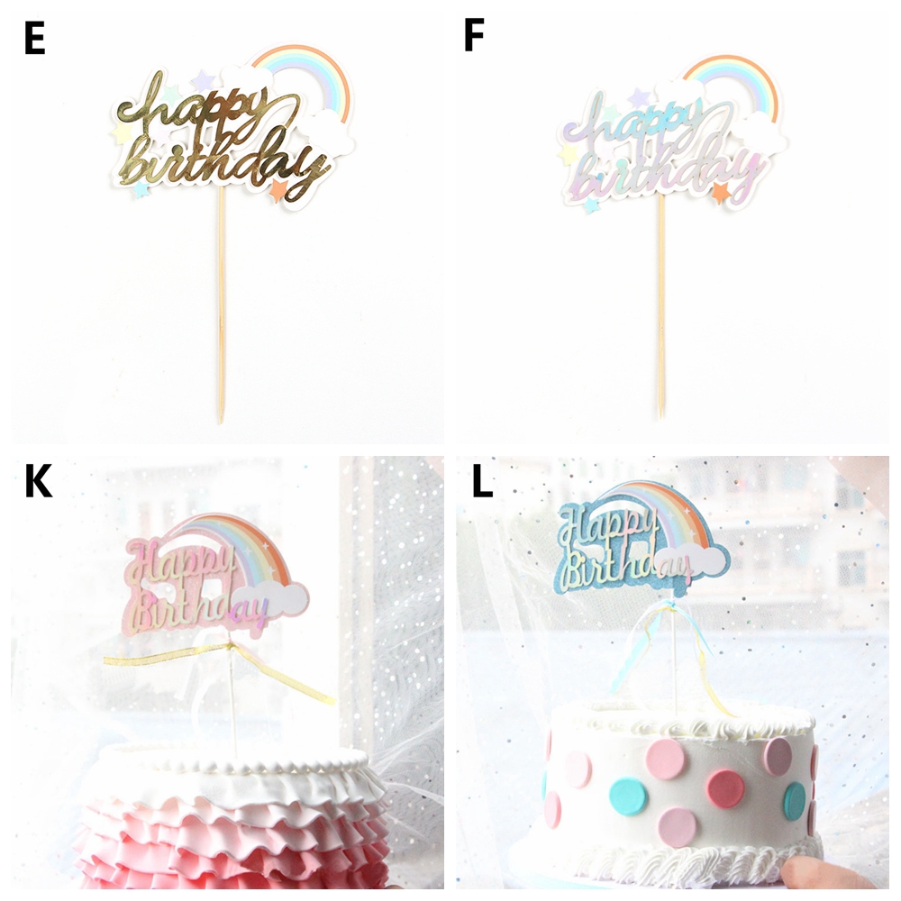Phụ kiện cắm trang trí bánh kem/cupcake thiết kế chữ nhiều màu sắc kích thước 13cm