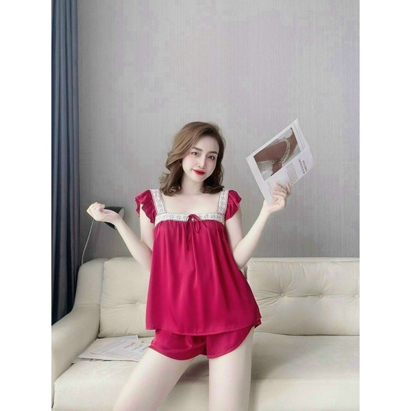 Bộ 2 dây lụa ❤️FREESHIP ❤️ Bộ đồ mặc nhà