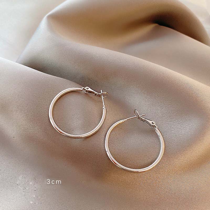 Bông Tai Xi Bạc 925 Tròn Size Lớn Cao Cấp -Trang Sức TNC JEWELLERY