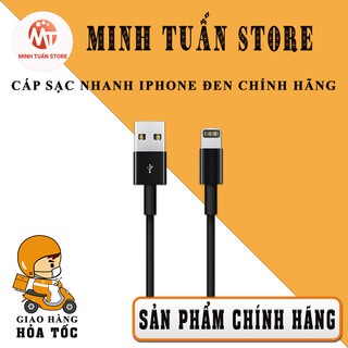 Cáp sạc iphone màu đen chính hãng, bảo hành 12t