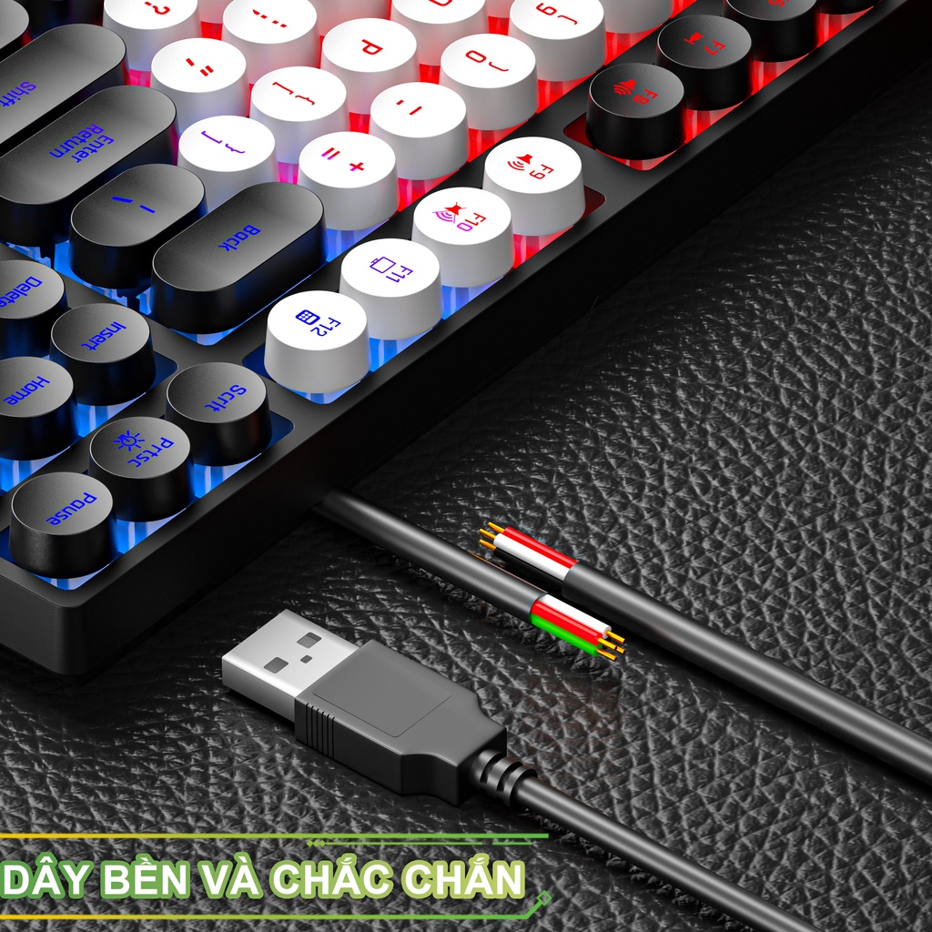 Bàn phím máy tính DK100 Hiệu ứng ánh sáng LED RGB Giao hàng 24 giờ Bàn phím cơ văn phòng laptop | BigBuy360 - bigbuy360.vn