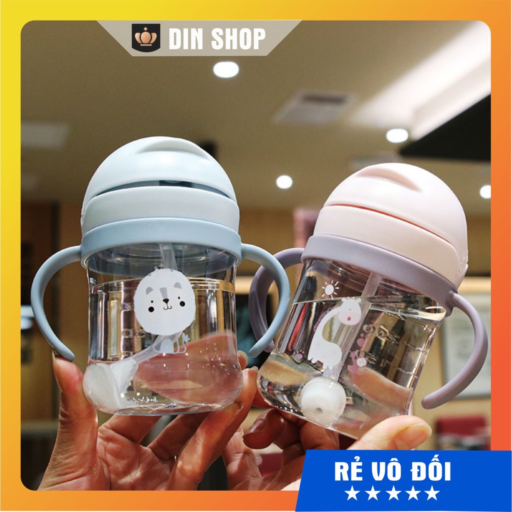 Bình Tập Uống FREESHIP Cốc Tập Uống Nước Kèm Van Chống Sặc Ngộ Nghĩnh Cho Bé 250Ml - 350Ml