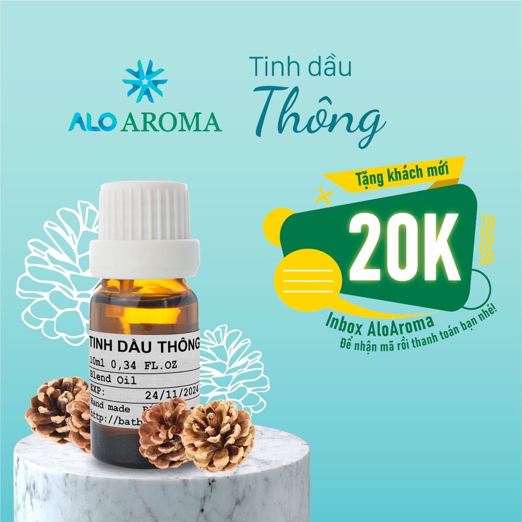 Tinh Dầu Thông Thiên Nhiên đuổi muỗi, côn trùng Turpentine Essential Oil AloAroma