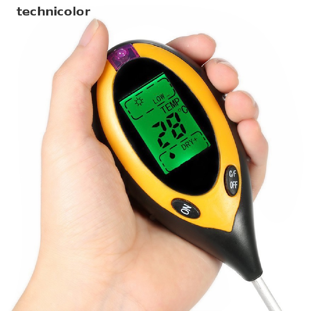 Máy đo thử nghiệm độ pH đất vườn kỹ thuật số màn hình LCD 4 trong 1