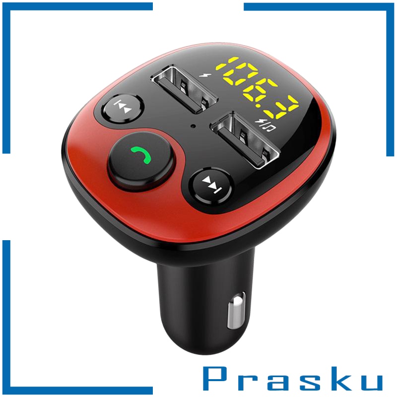 [PRASKU]Bluetooth Car Hands-Free MP3 Player FM Transmitter Multifunction Charger