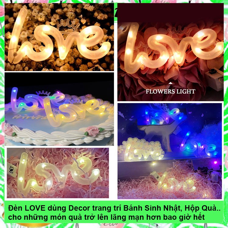 Đèn Led Đom Đóm chữ LOVE - Fairylight 3 chế độ nháy - Đèn trang trí, decor ảnh , bàn tiệc