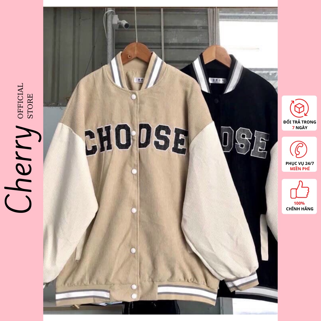 Áo Khoác Bomber Nam Nữ, Chất Liệu Nhung Tăm Nỉ Sweater, Dáng Thể Thao Hoodie, Form Rộng Unisex Jacket Giá Rẻ Cherry T011 | WebRaoVat - webraovat.net.vn