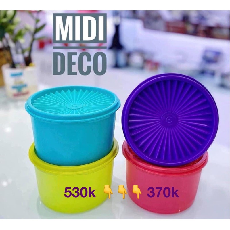 set 4 hộp midi deco tupperwear