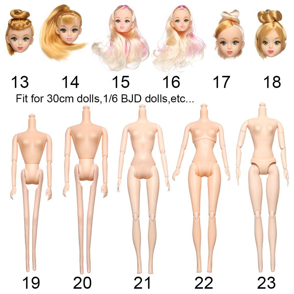 Đầu Búp Bê 3D Tỉ Lệ 1 / 6 DIY Nhiều Màu Sắc Dễ Thương Xinh Xắn