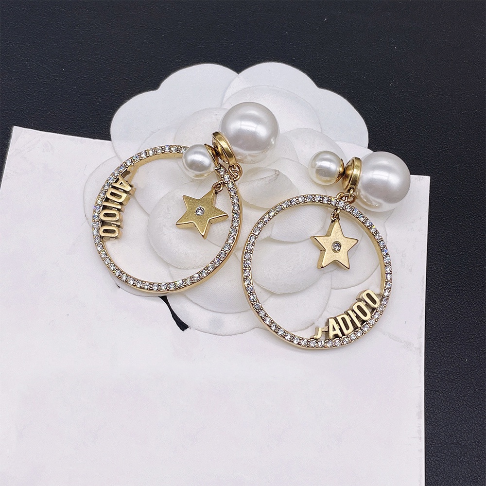 Bông tai nữ thương hiệu CD ngọc trai nhân tạo thả tròn cỡ lớn TB443 TOBI STORE