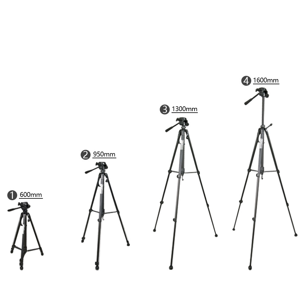 Chân Máy Ảnh Tripod Weifeng WT-3540, khung nhôm cao cấp, cao 1.6m chịu tải 3kg, chụp ảnh quay phim livestream - Tặng kẹp