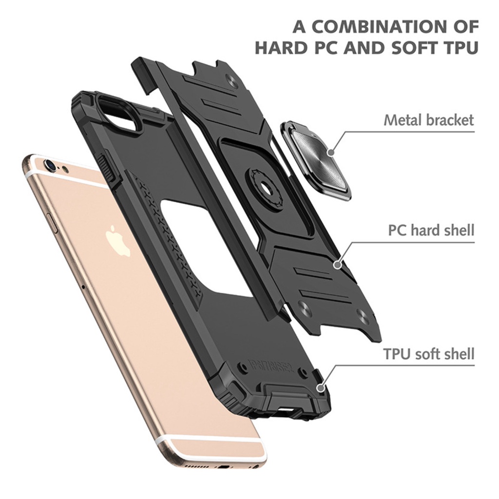 Ốp chống sốc quân đội iPhone SE 2020 6 6s 7 7s 8 8G kèm nhẫn Iring làm giá đỡ